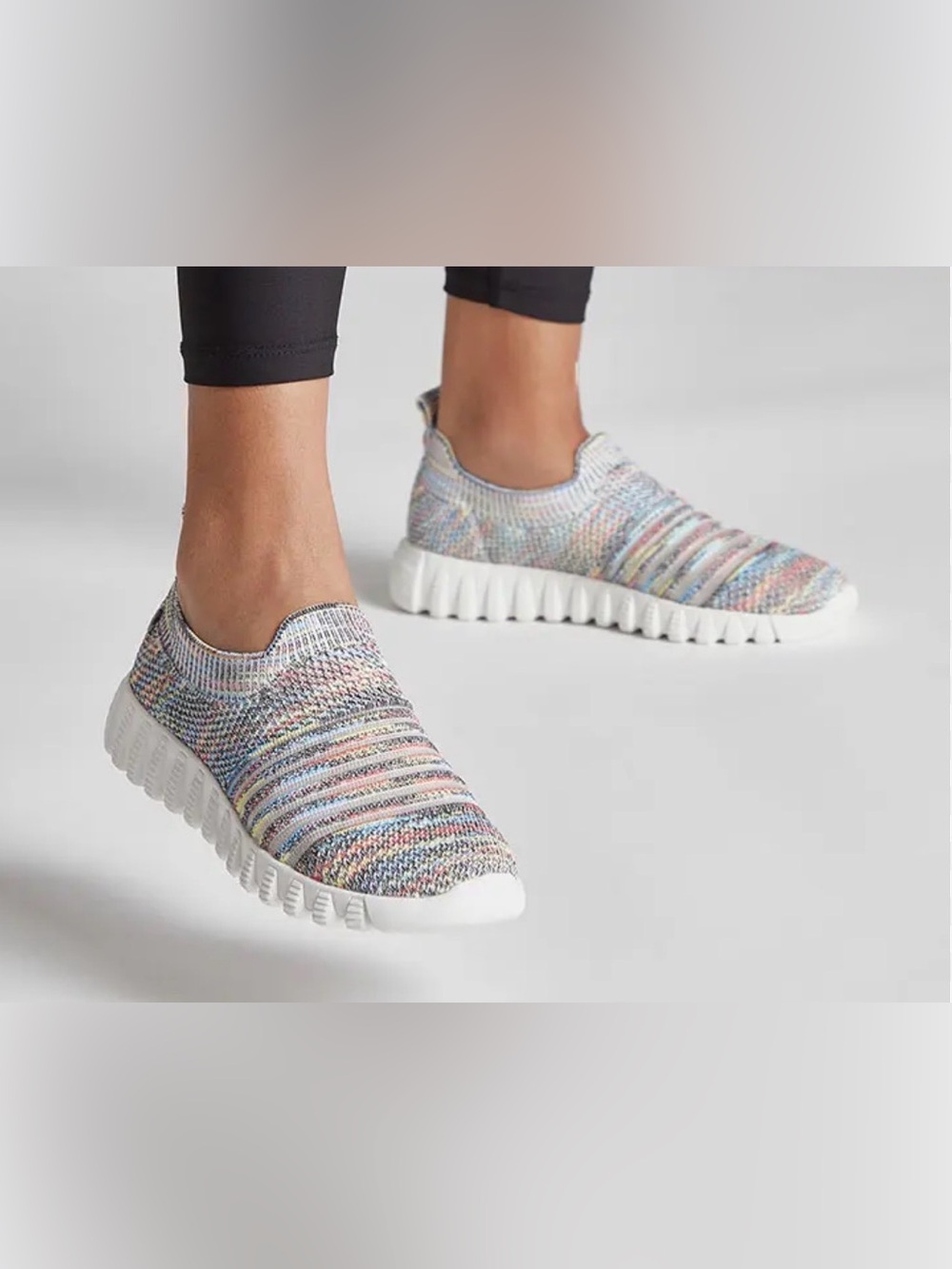 bernie mev. Multicolor Knit Slip-On Sneakers